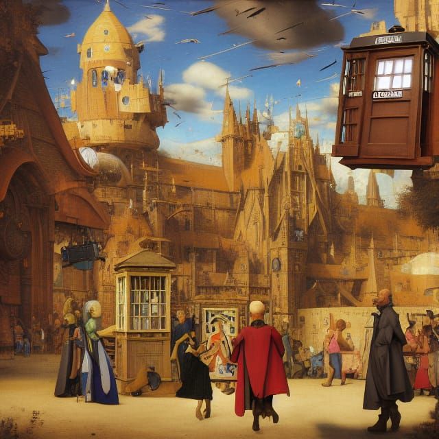 Surreal Cityscape Inspired by Masters of Art