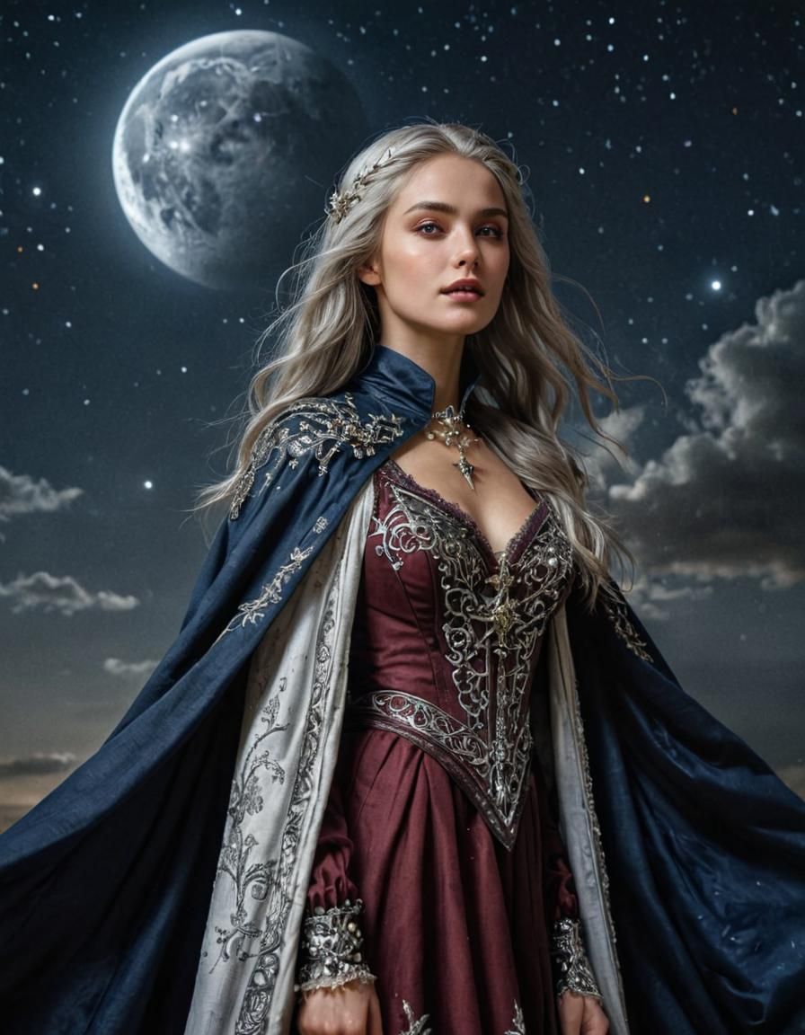 Medieval Star Woman on Mount Sinai: Digital Masterpiece