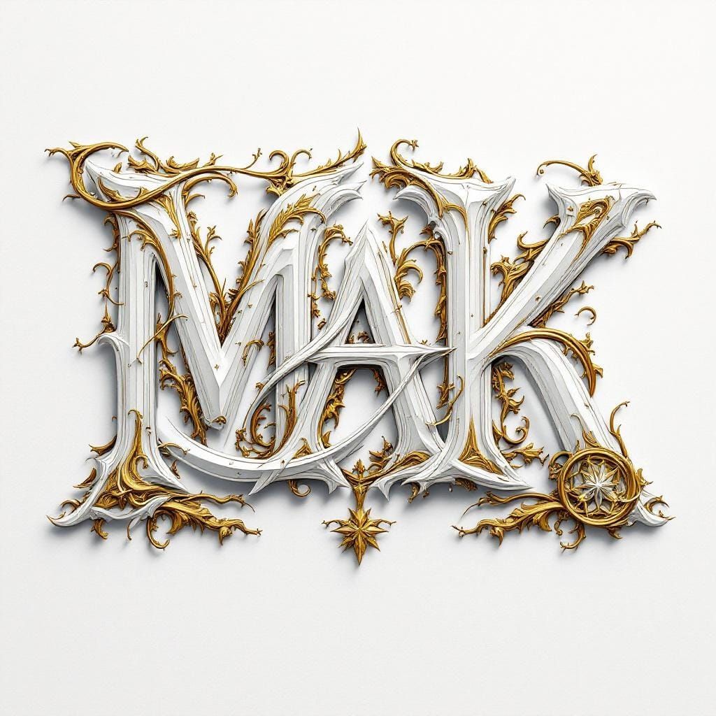 Gold and White MAK Logo in Round Shape