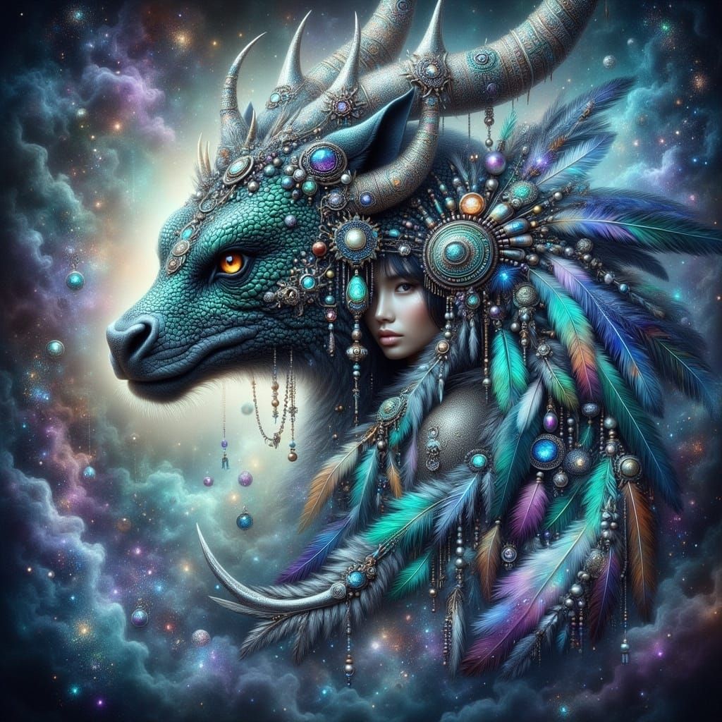 Ethereal Dragon in Mystical Landscape