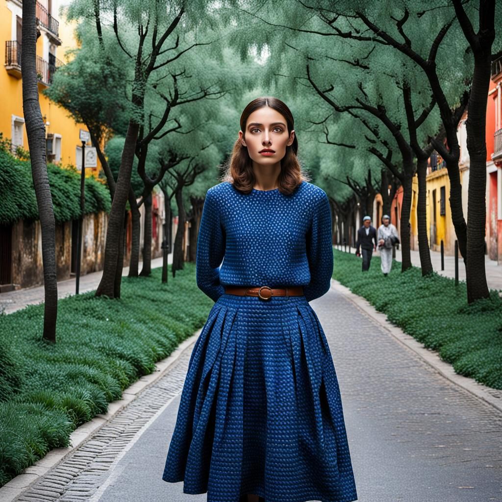 Beautiful Woman Walking Silently in Nature