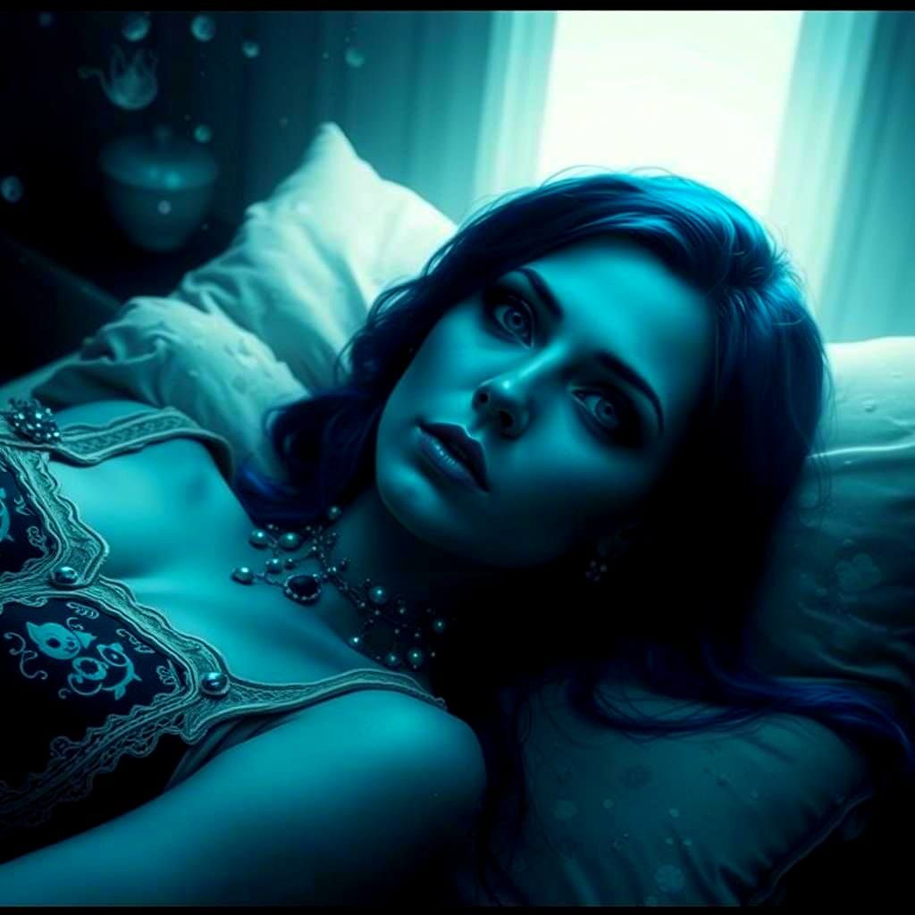 Sensual Gothic Beauty in Psychedelic Neon Dimension