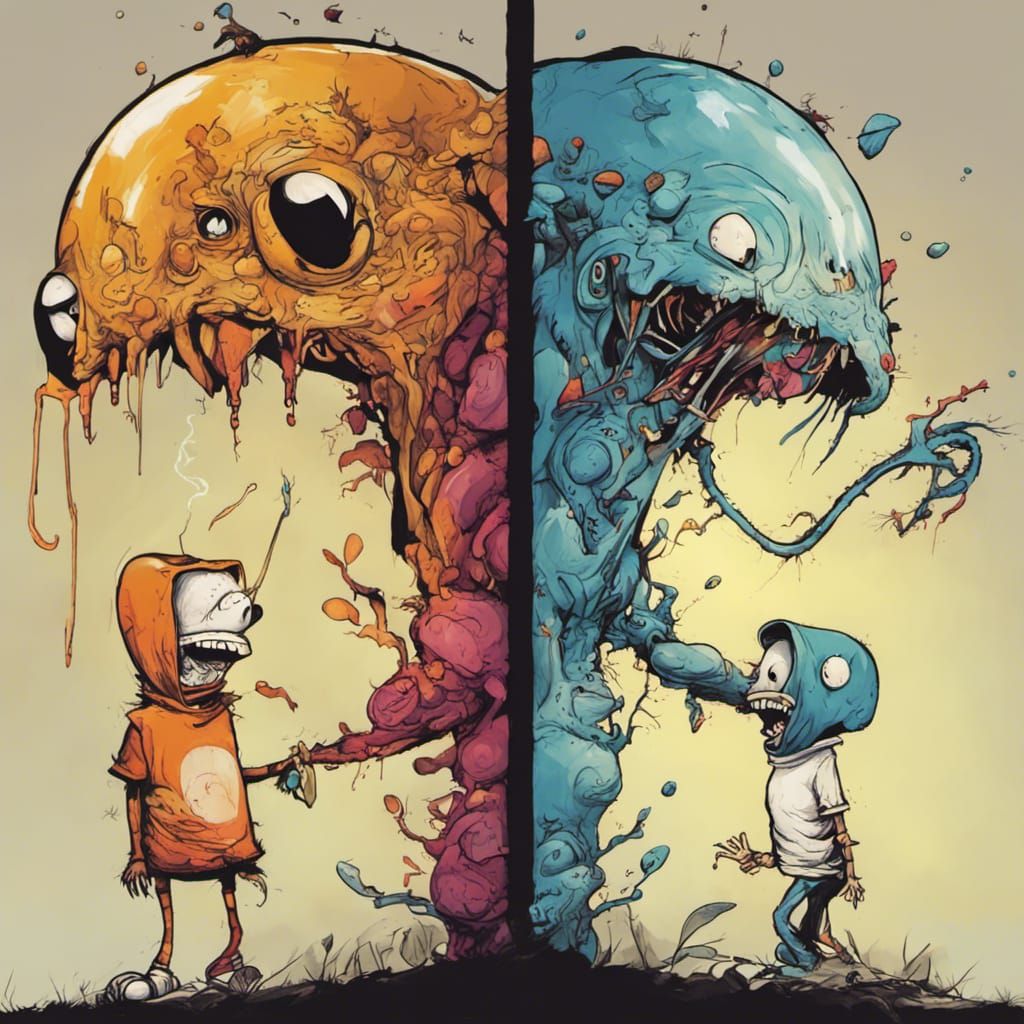 Calvin and Hobbes in Alex Pardee's Style