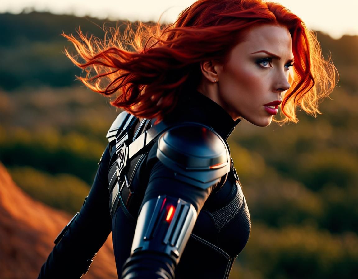 Black Widow Action Film Still, Cinematic Lighting