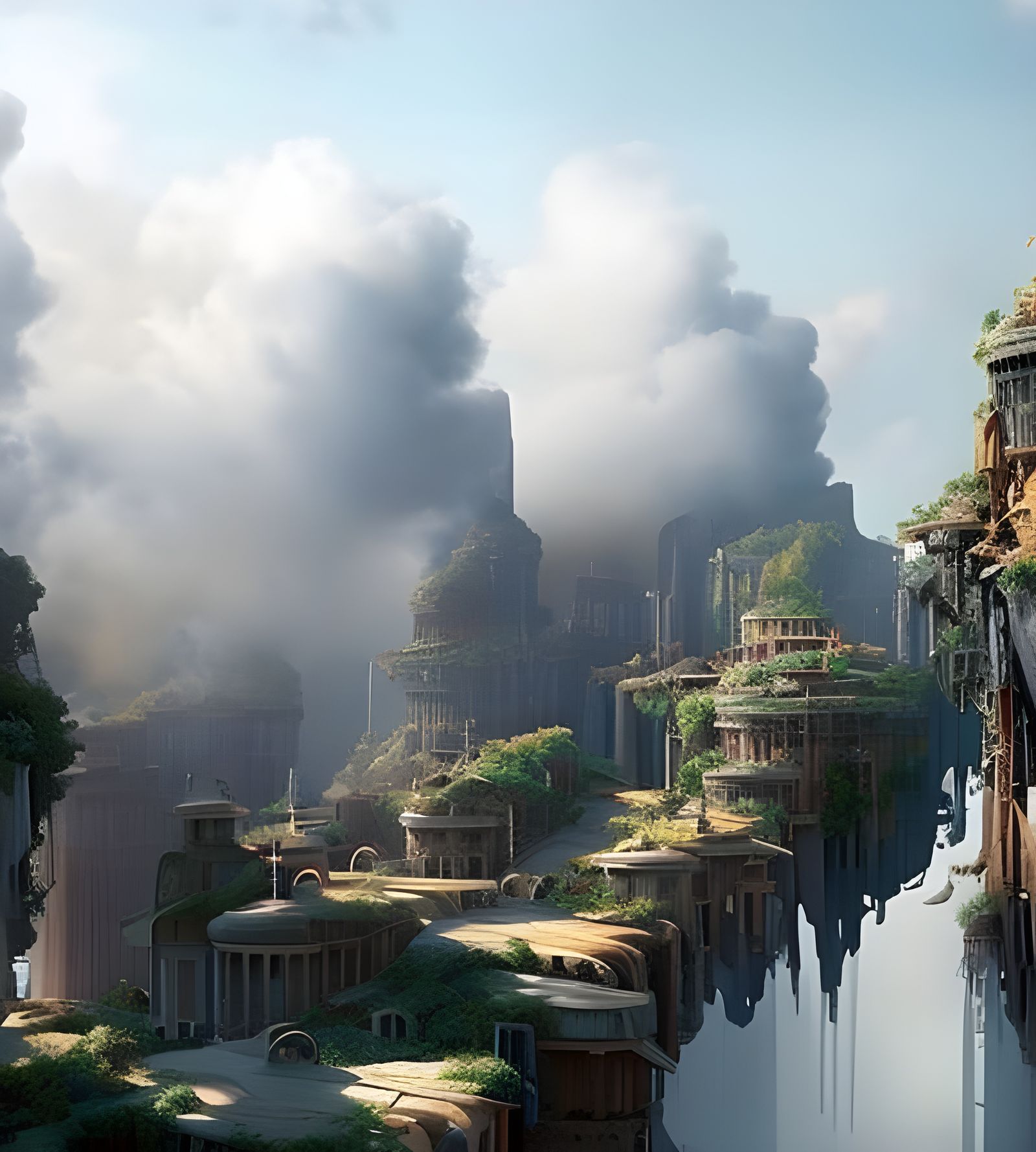 Deconstructed Brain in Industrial Style Digital Art