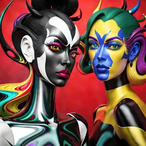 Vibrant Surreal Scene in Photorealistic CGI Style