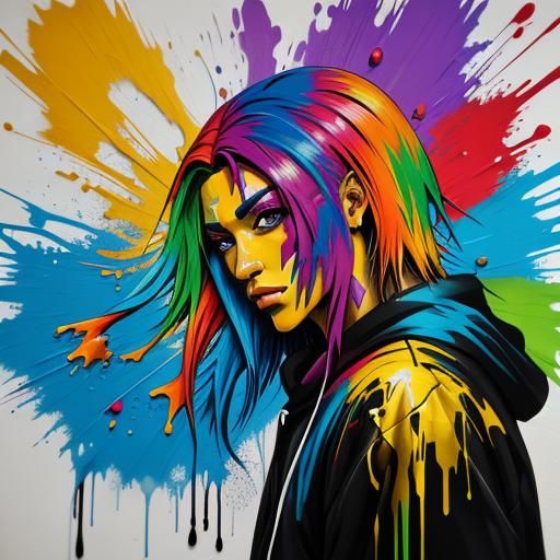 Colorful Graffiti Art Creation with Splash Effects