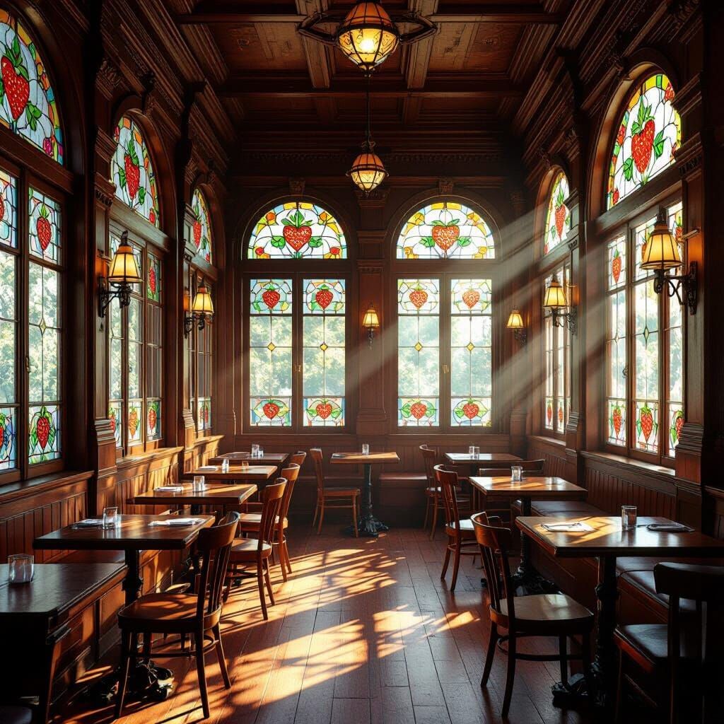 Museum-Style Restaurant with Stained Glass