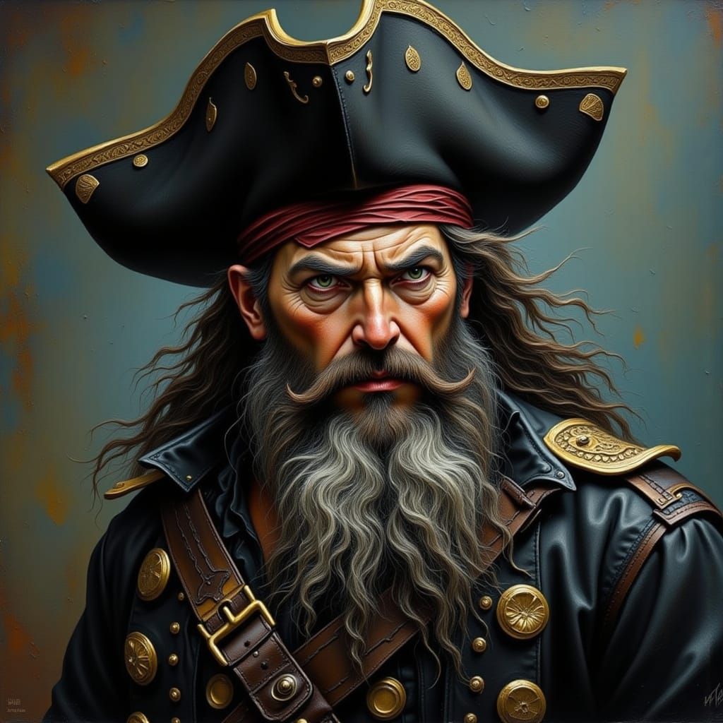 Pirate Portrait in a Futuristic Seascape