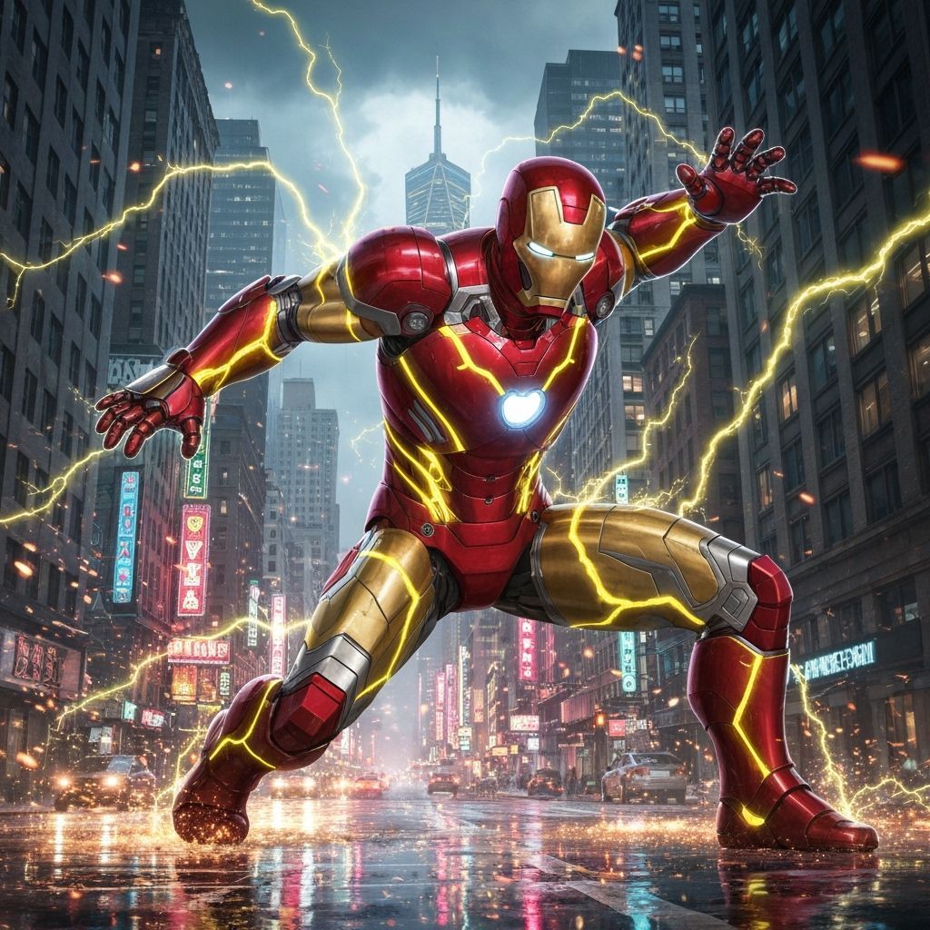 Iron Man in Action: Electric City Battle