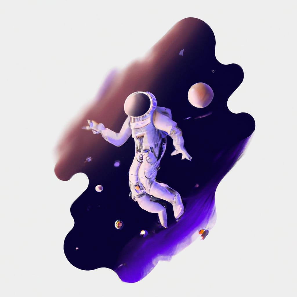 Astronaut Floats Through Purple and Blue Galaxy