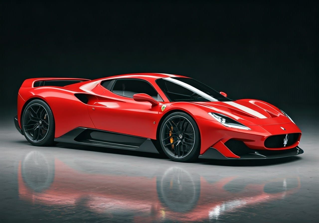 Retro-Futuristic Supercar Concept with Ferrari and Maserati...