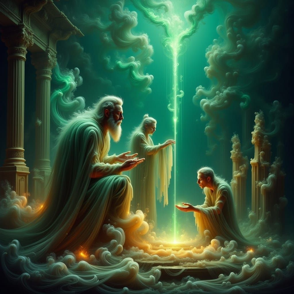 Fantasy Cultivators Study Arcane Artifact in Ruin