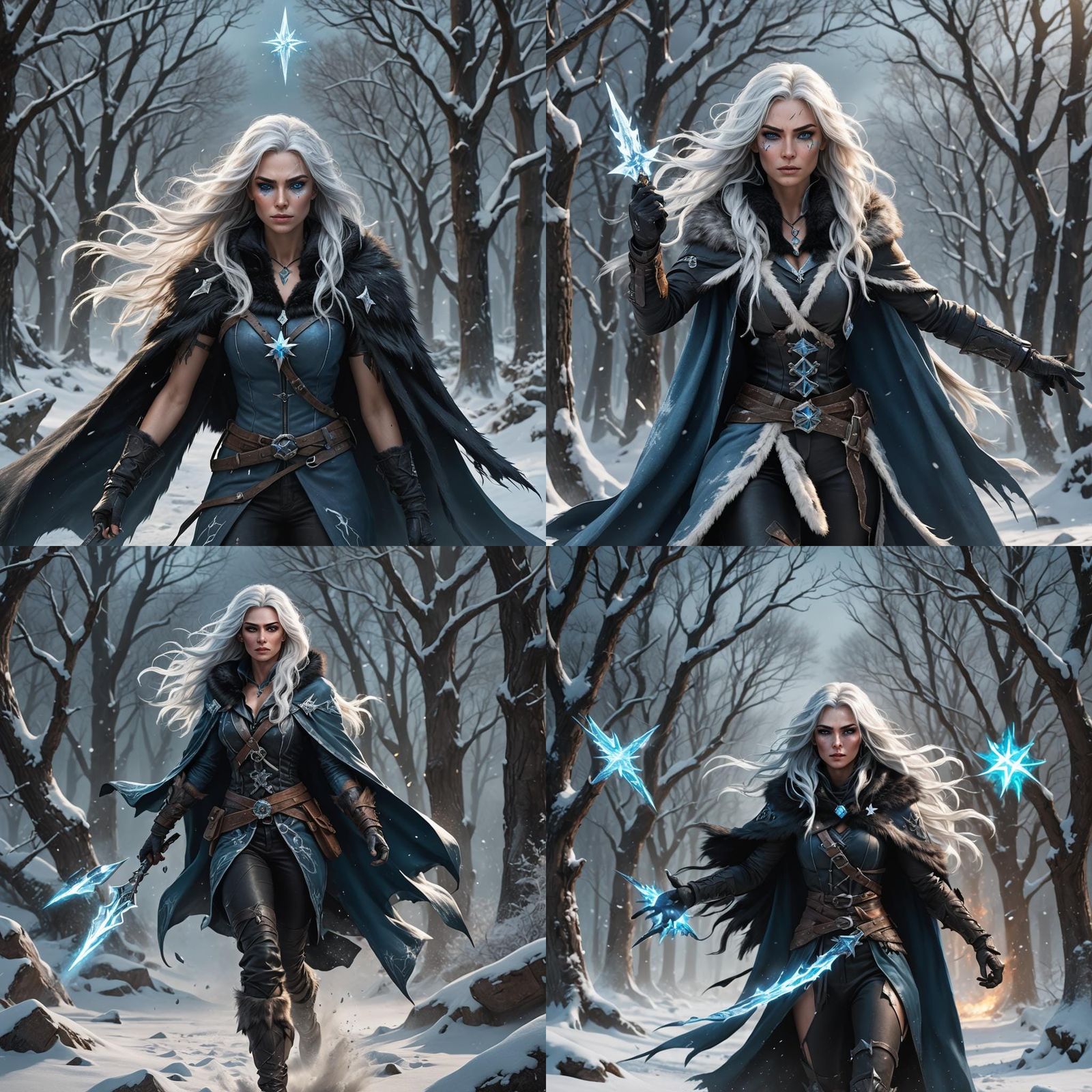 Winter Rogue with White Hair in Fantasy Art