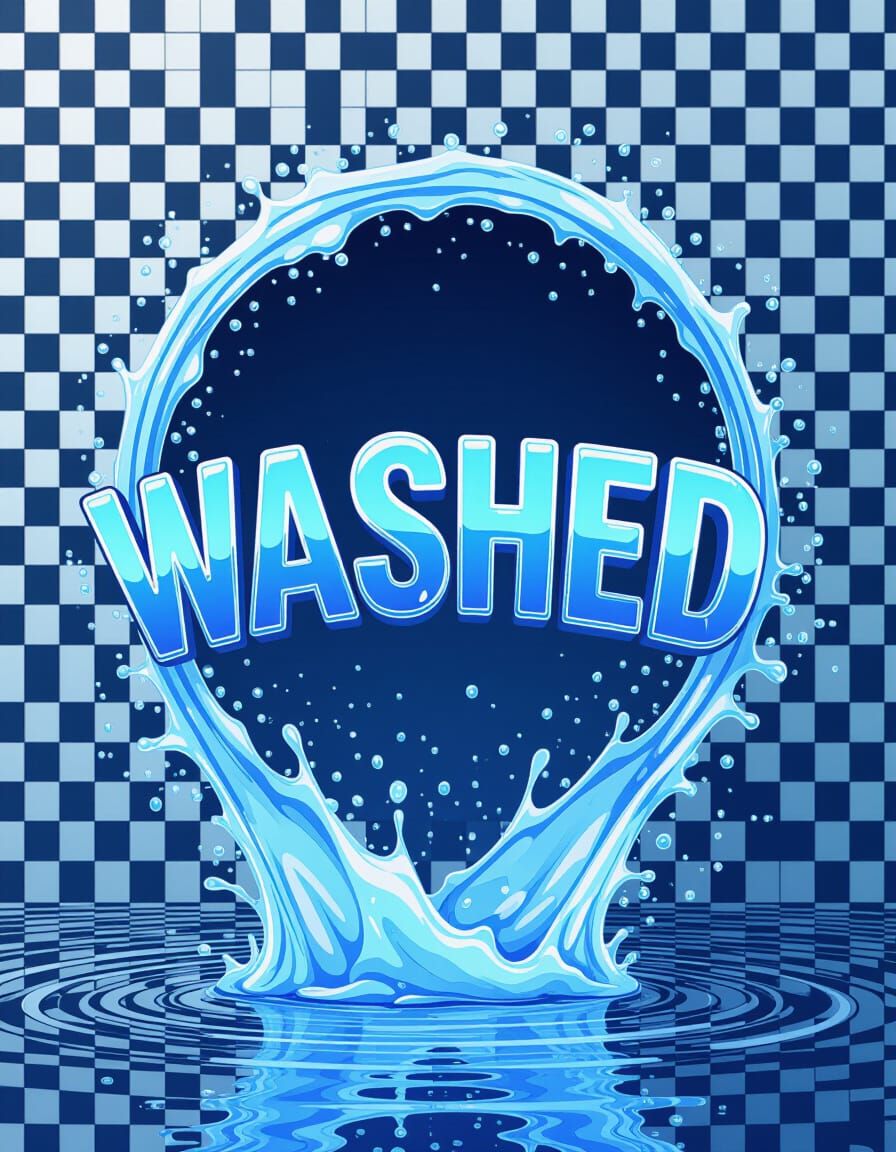 Modern Bidet Sprays Water, Spelling 'WASHED'