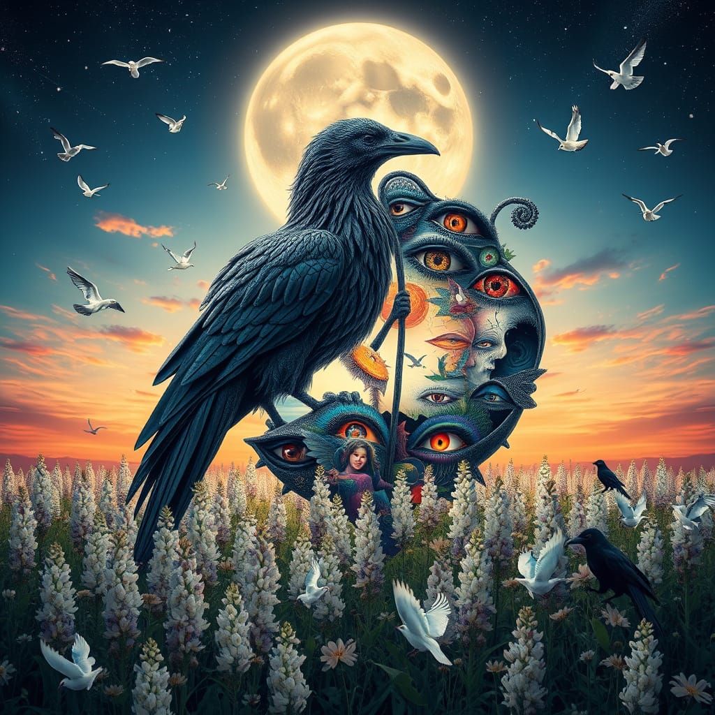 Ethereal Surreal Sculpture in a Warped Cosmic Landscape