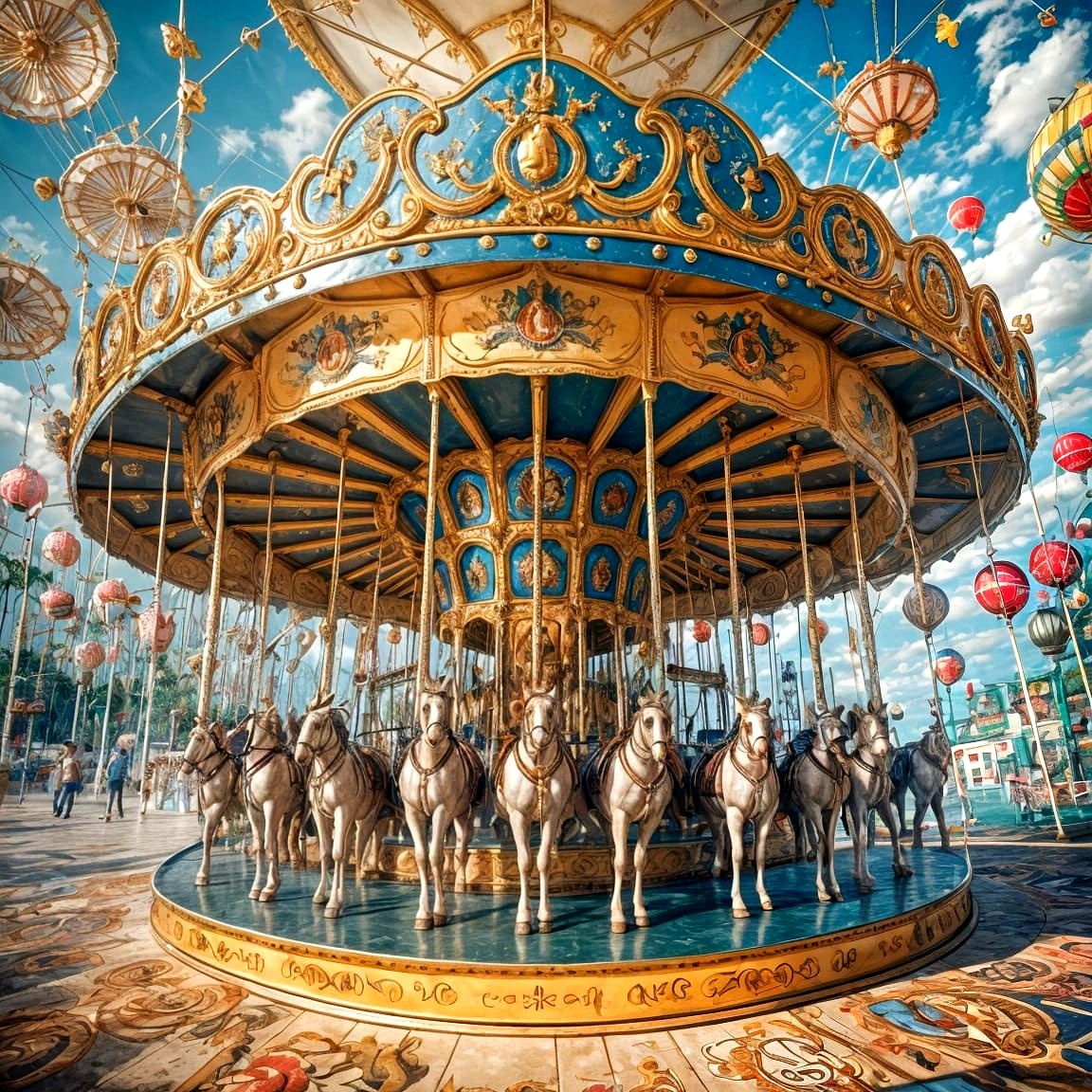Cosmic Carousel Dreamscape in Landscape Style