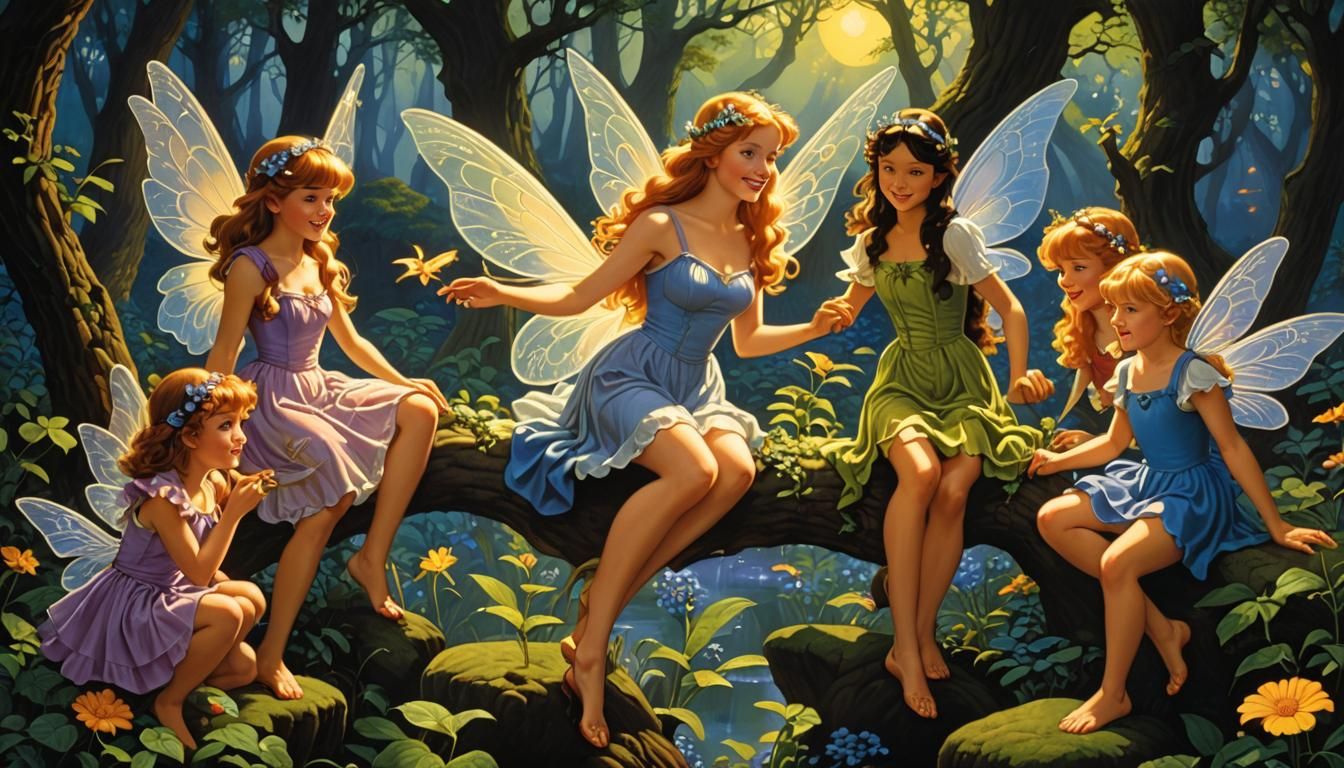 Whimsical Fairies Amidst Enchanted Landscapes