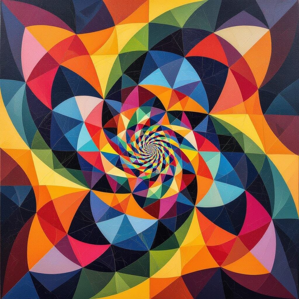 Vibrant Optical Illusion Composition in Dynamic Abstract Sty...