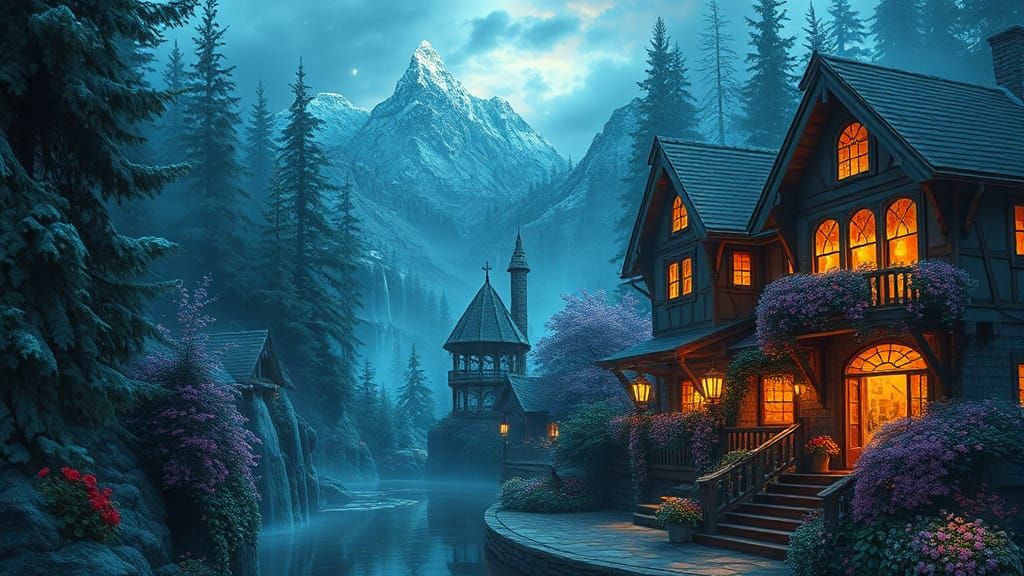 Magnetic Vision Landscape Rendered as Digital Art