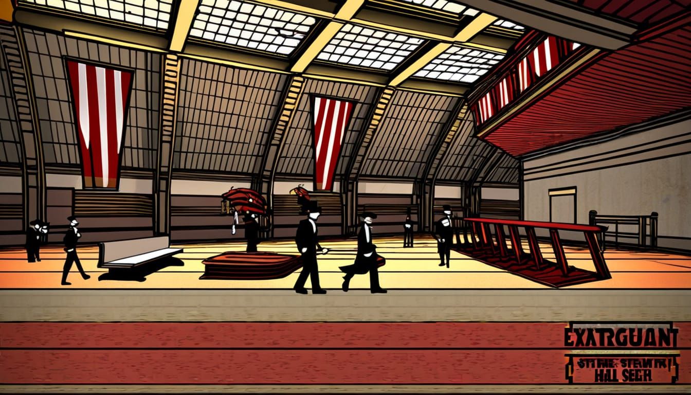 Extravagant Steampunk Hall in Victorian Style