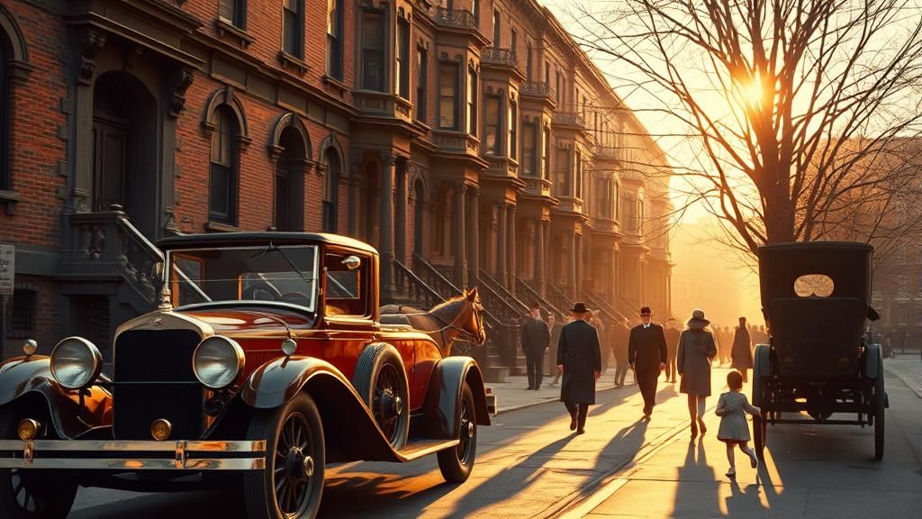 Harlem Nostalgia: 1900s Street Scene in Impressionist Style