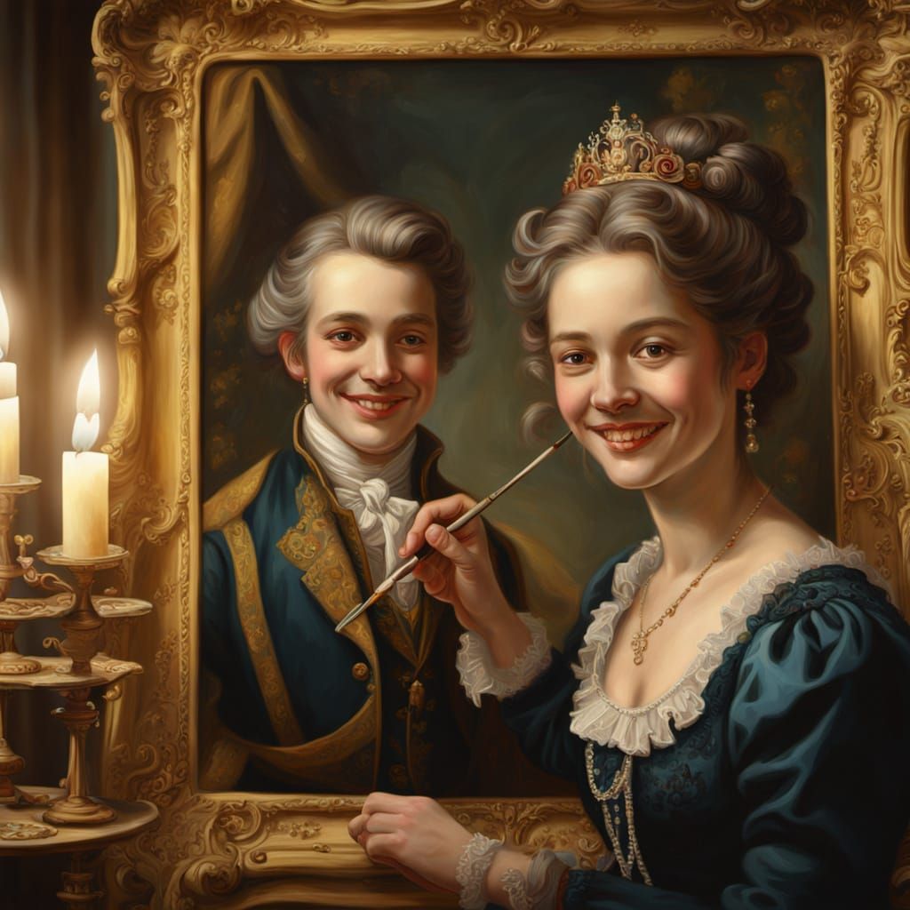 Elegant Victorian Princess Portrait in Oil