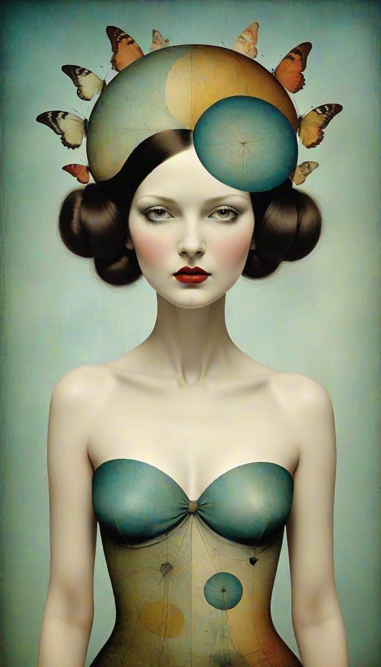 A Female Form Emerges from Optical Illusion