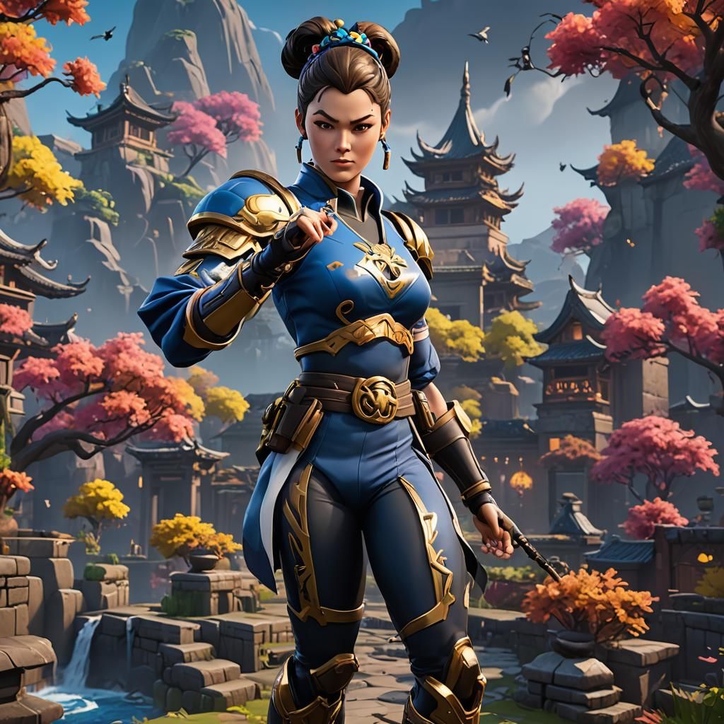 Fortnite Chun Li and Black Knight: Detailed Matte Painting