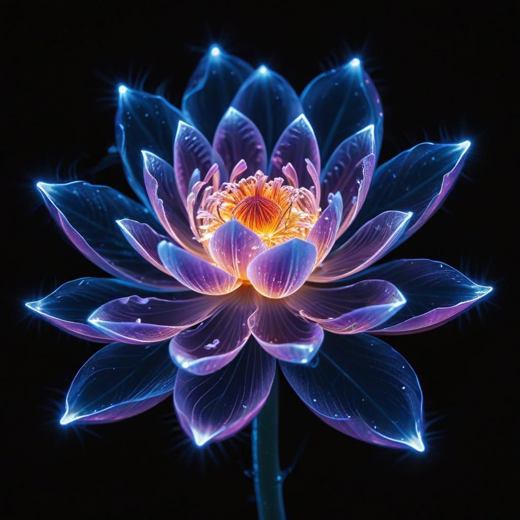 Kirlian Lotus in Thermal Photogram