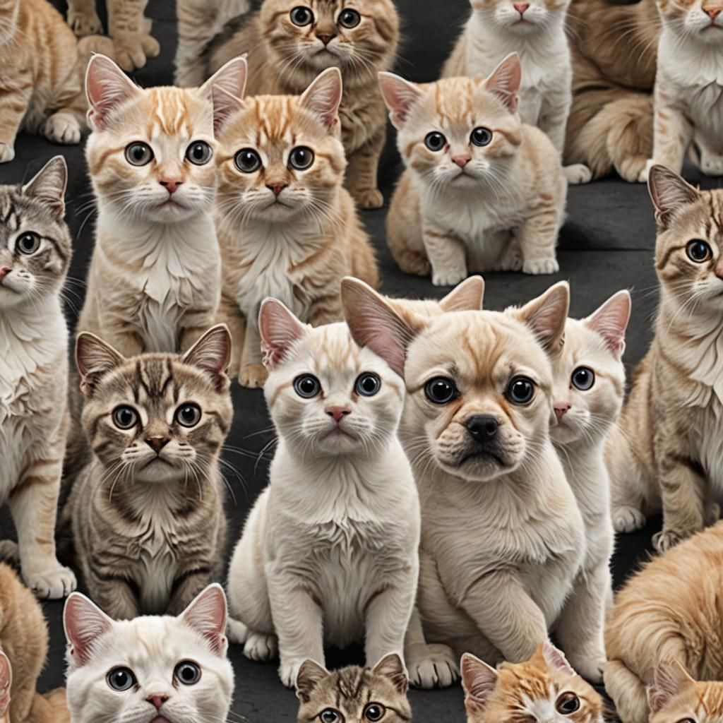 Cat-Dog Hybrid Generated by AI
