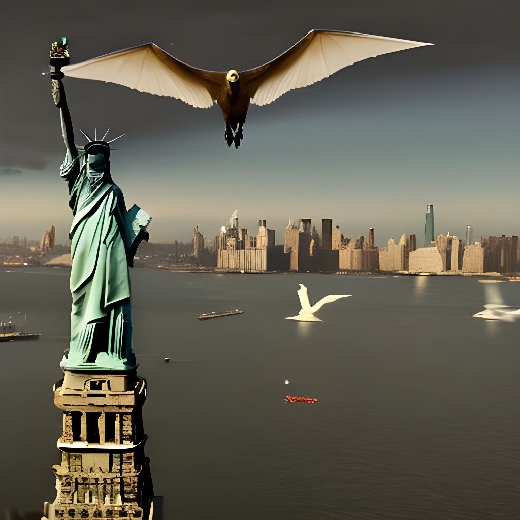 Pterodactyls Fly Over New York: Detailed Concept Art
