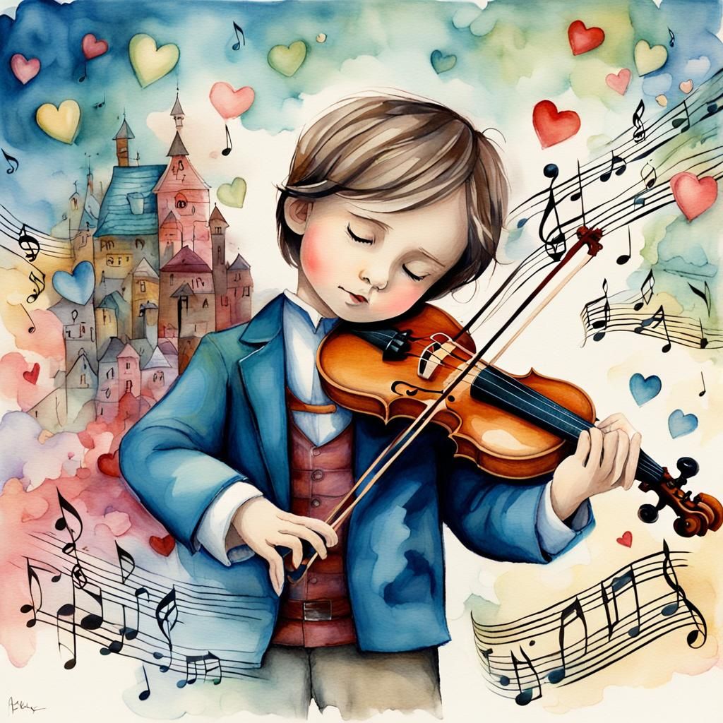 Whimsical Children's Music Illustration in Pastel Colors