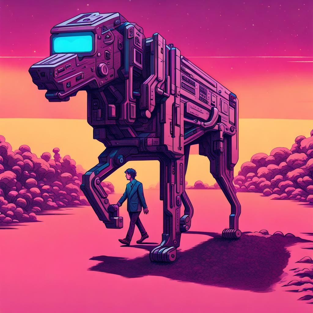 Small Person Walks Big Dog: Fairycore Pixel Art