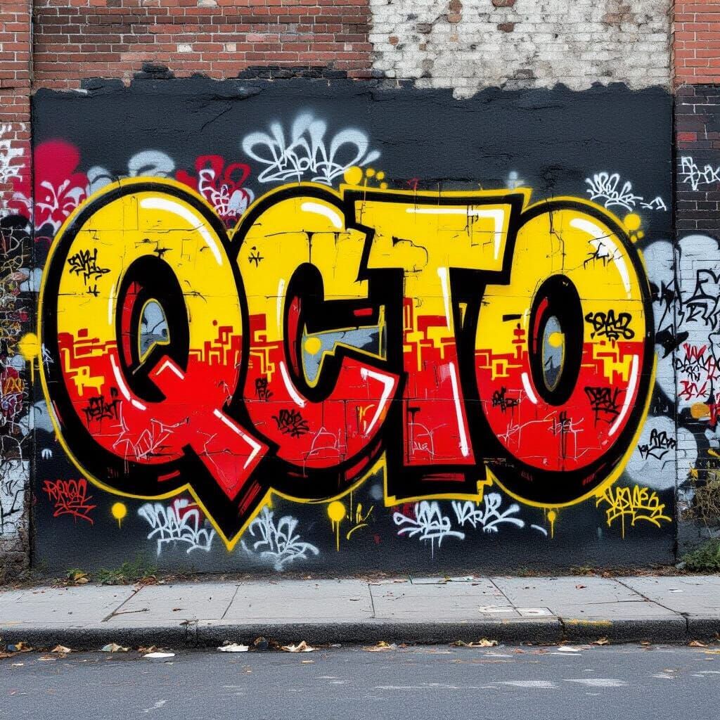 Dynamic Graffiti Art Featuring QCTO in Urban Style