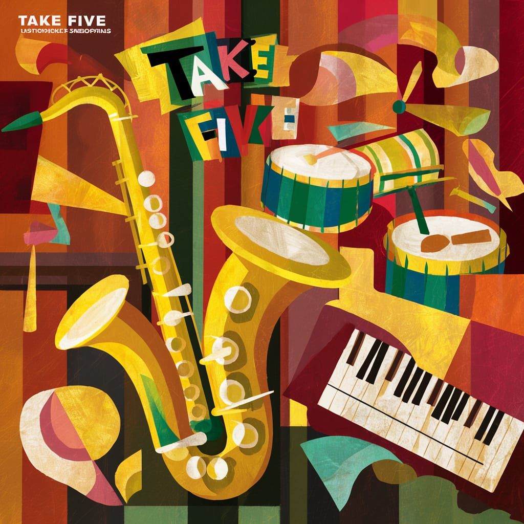 Vintage Jazz Album Cover in Mid-Century Modern Style