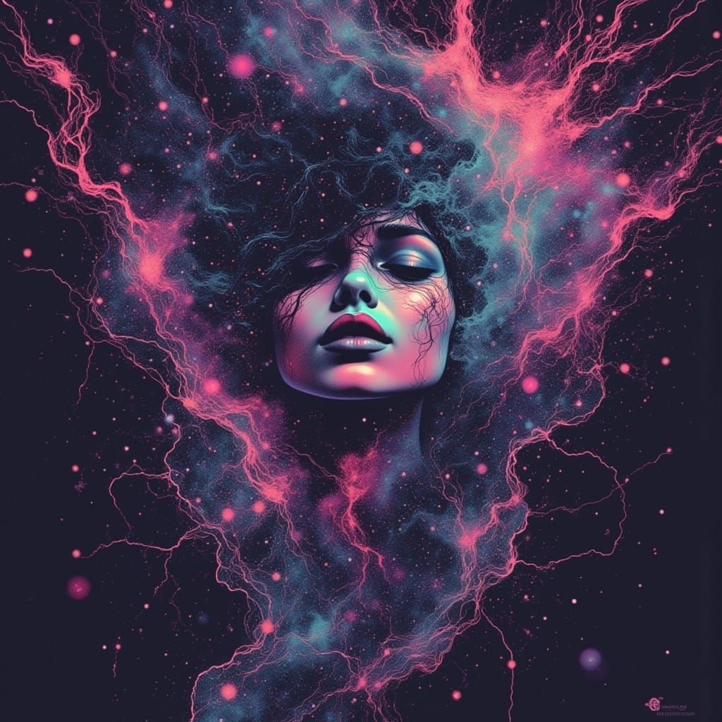 Otherworldly Being with Galactic Blood, Digital Art