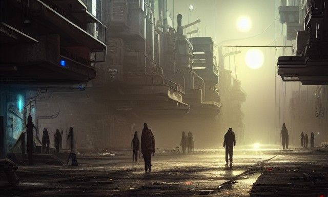 Dystopian City Slums: Futuristic Sci-Fi Concept Art