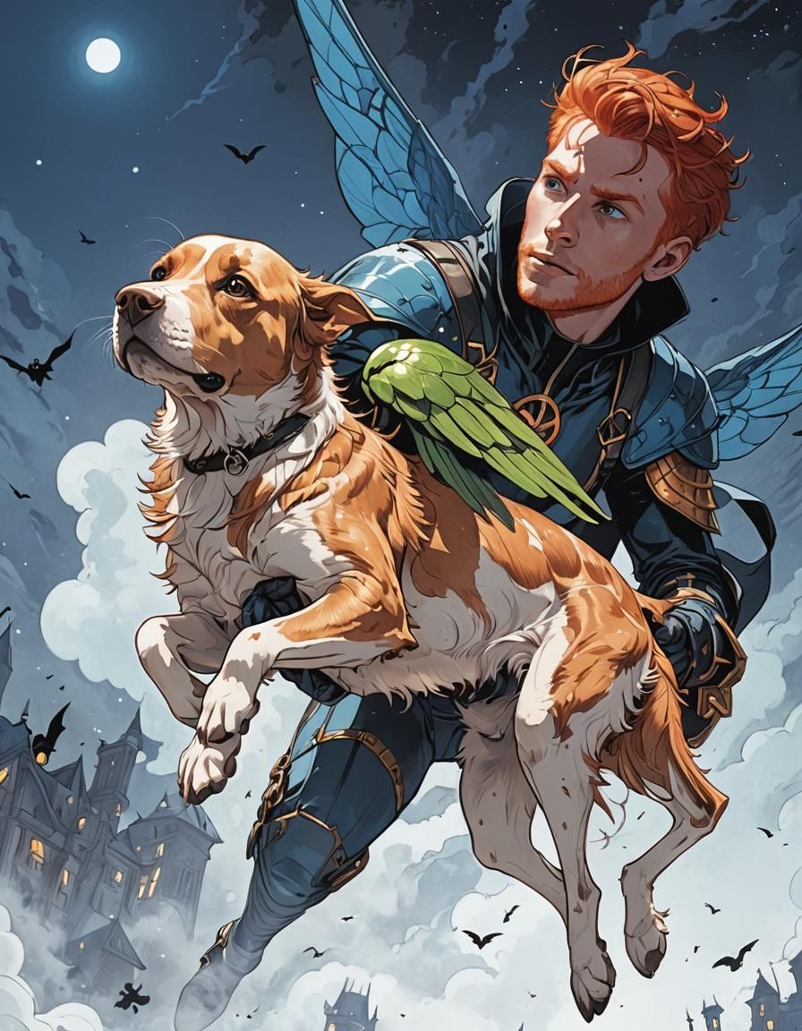 Dark Fantasy: Redhead Male with Beetle Wings