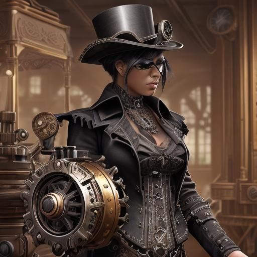 Steampunk Augmentation on Dark Skinned Person