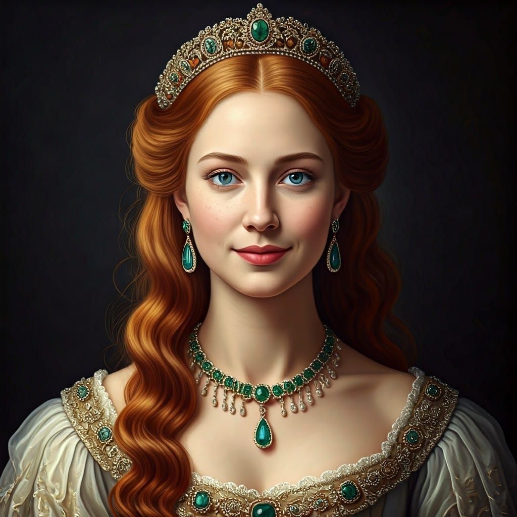 Beautiful Medieval Princess in Golden Ratio Harmony