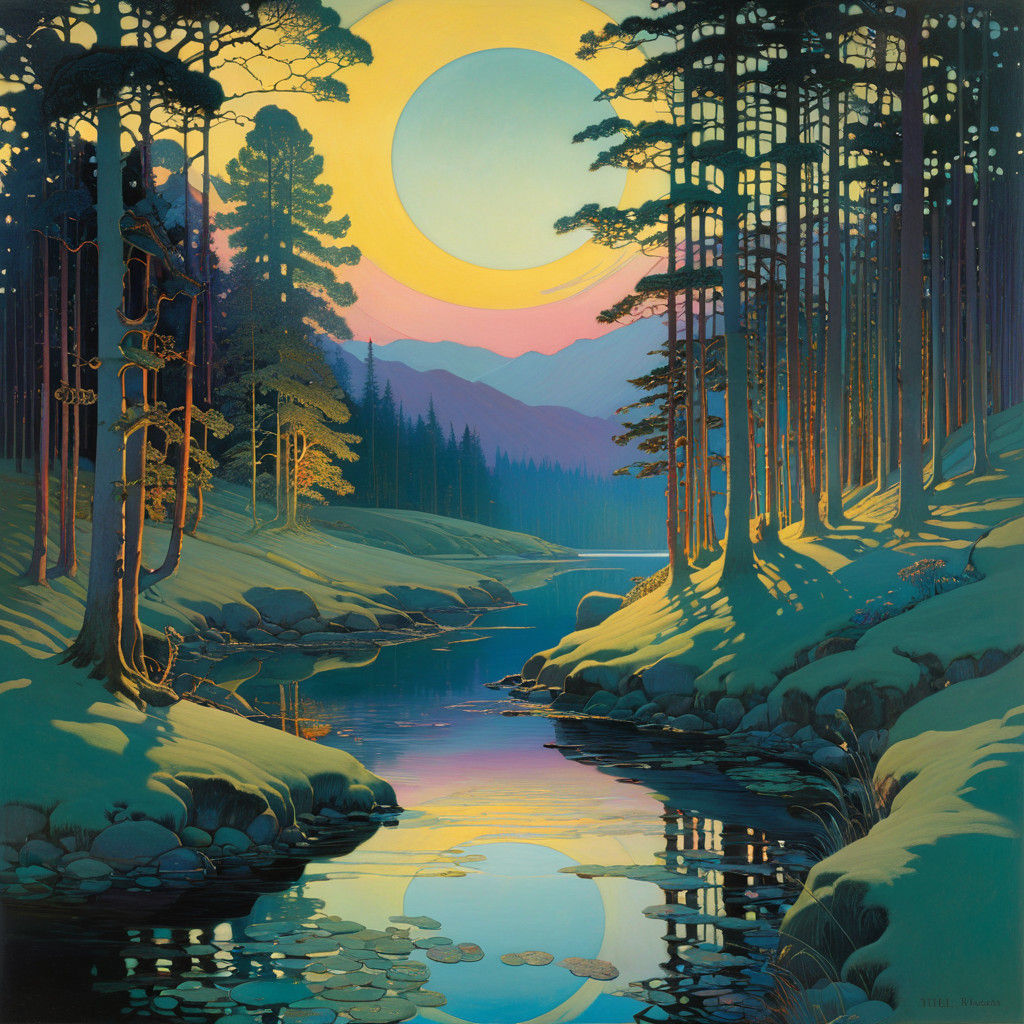 Whimsical Dreamscapes in Vibrant Nacreous Lighting