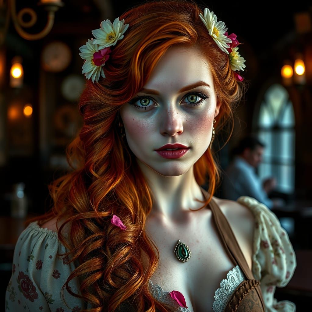 Alluring Wild West Siren in Lavish Vintage Attire