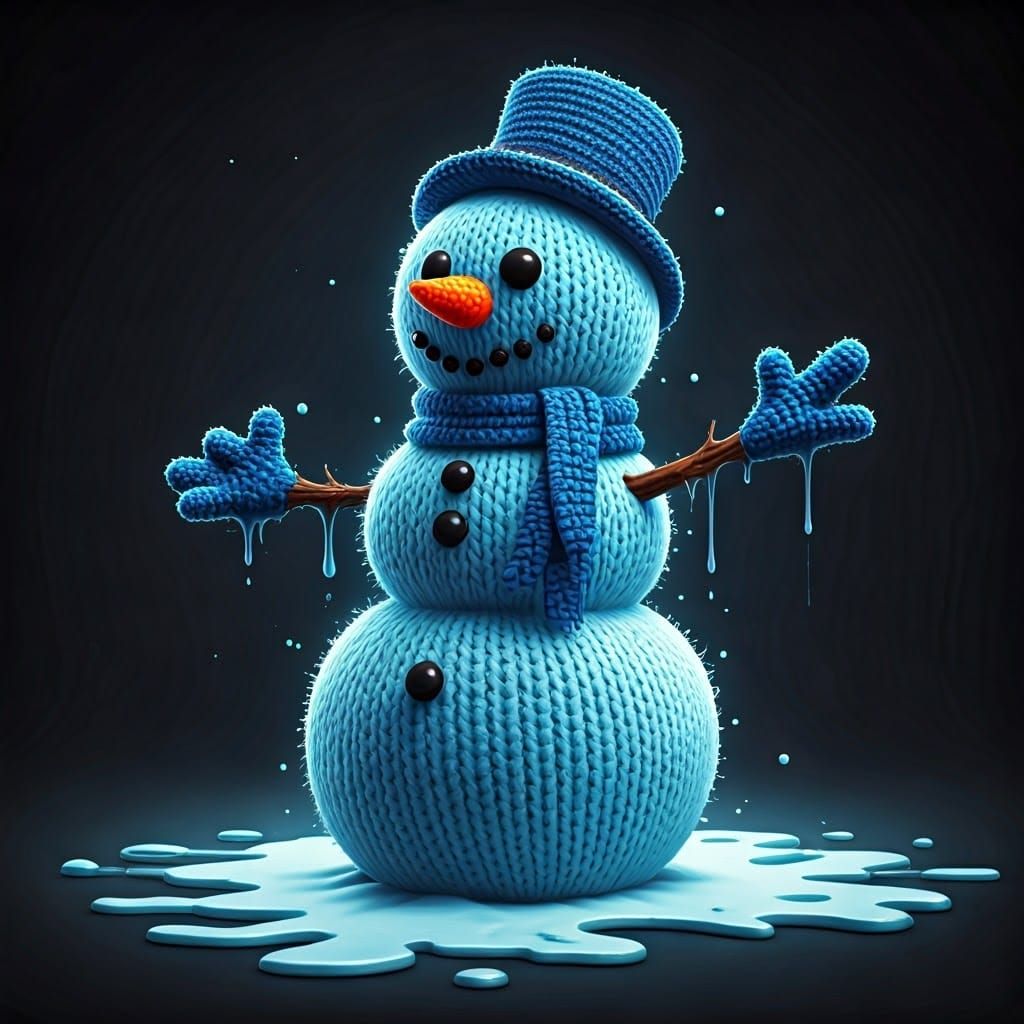 Vibrant Frosty Snowman Melts in Urban Graffiti Landscape