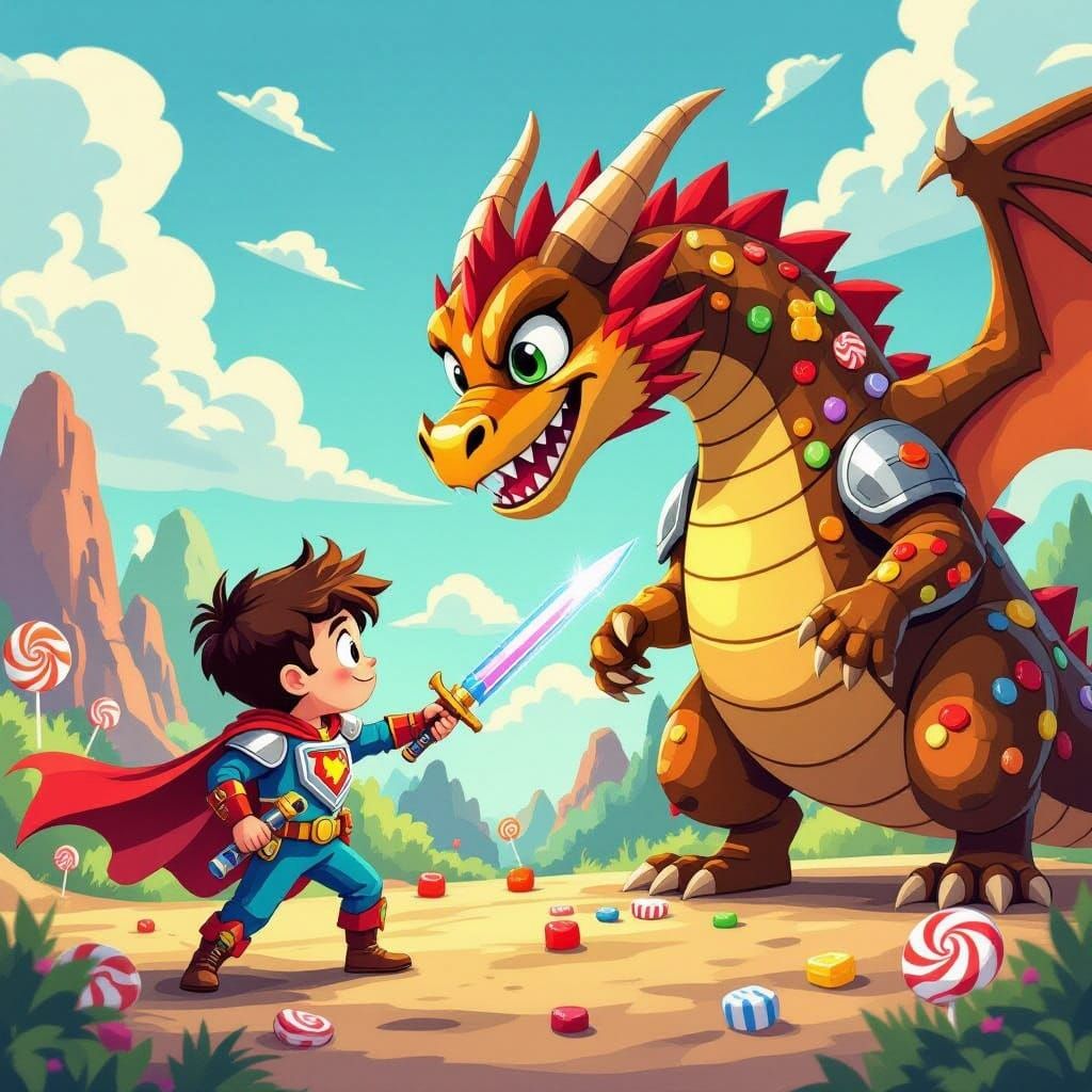 Courageous Diabetes Defender Battles Chocolate Dragon in Vib...