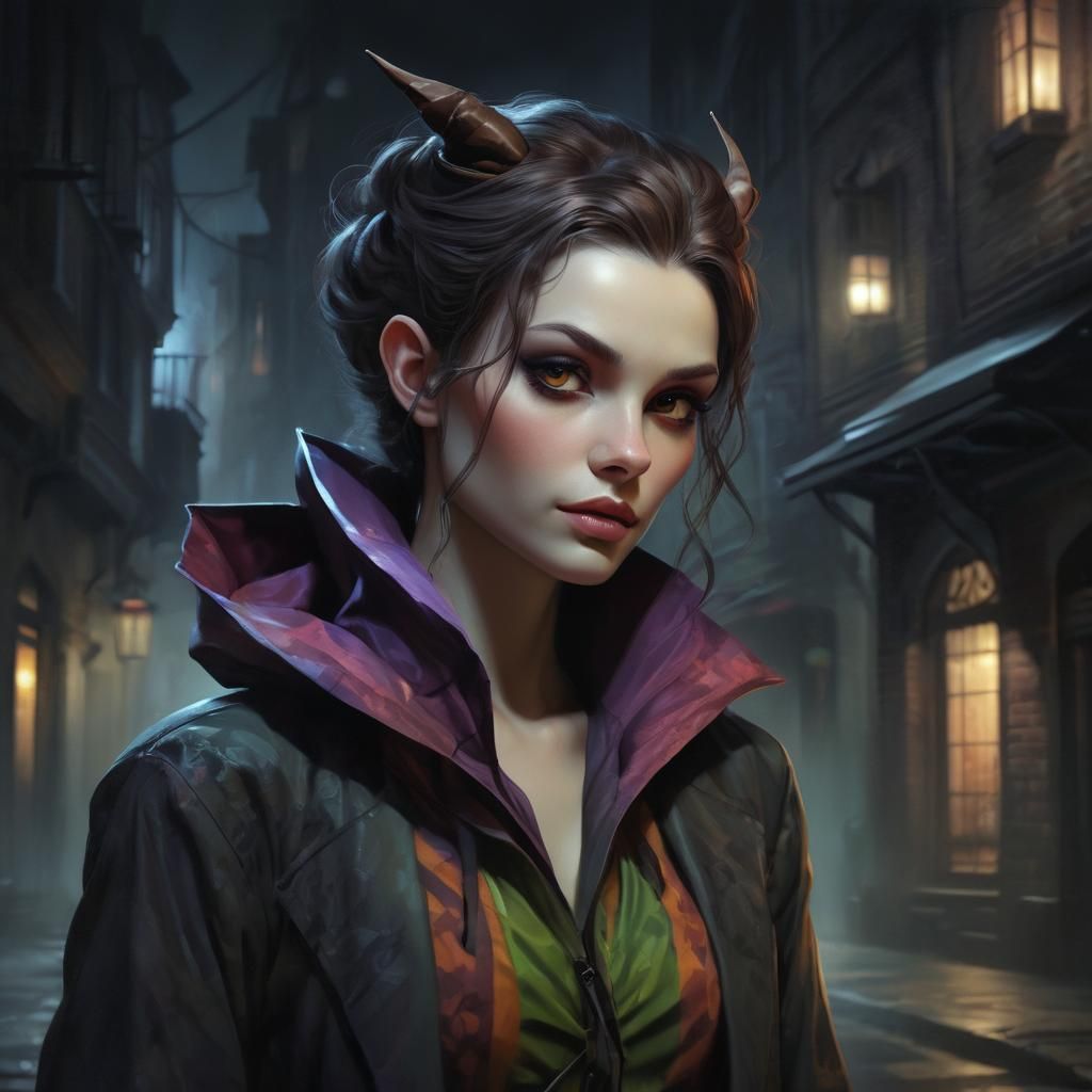 Female Changeling Rogue in Oil Painting Style