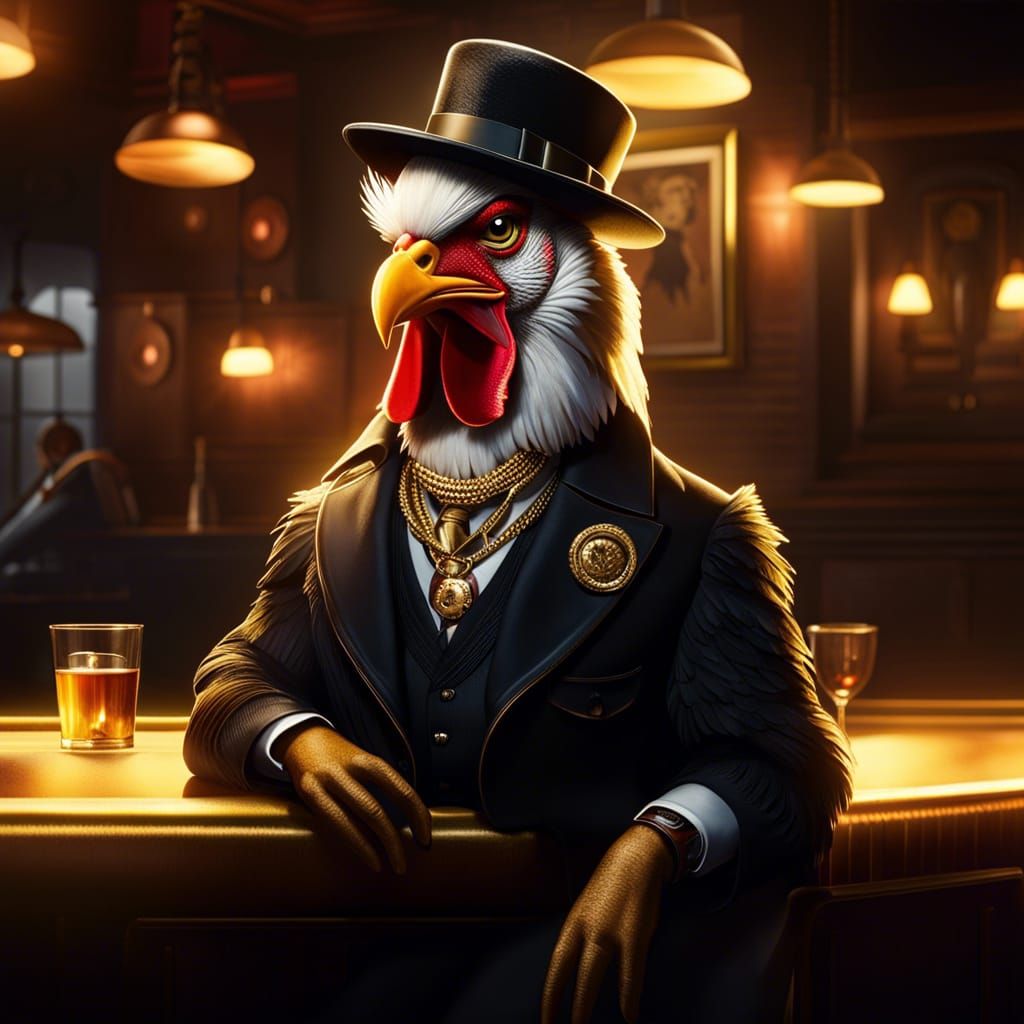 Charismatic Chicken Living the Gangster Life