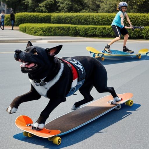 Adorable Canines Skateboarding with Joy
