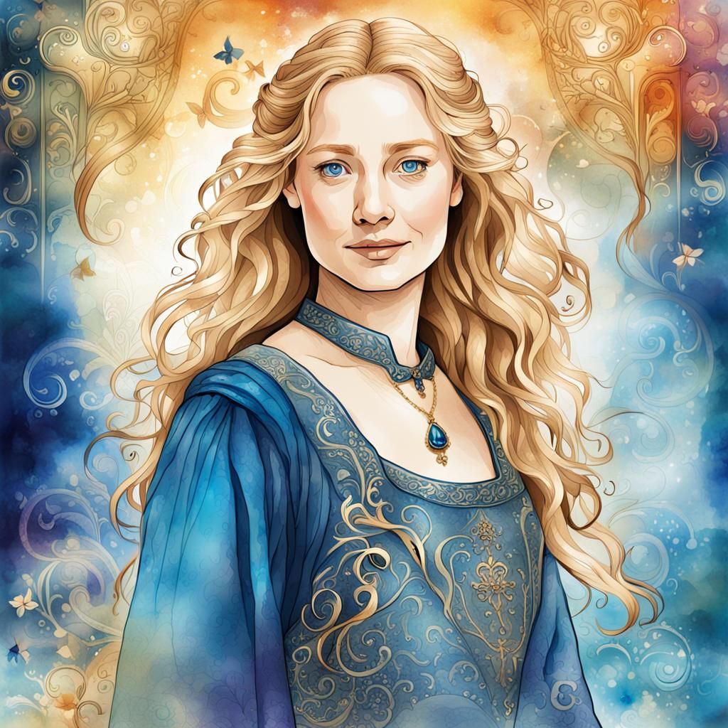 Éowyn in Vector Art with Bokeh Effects