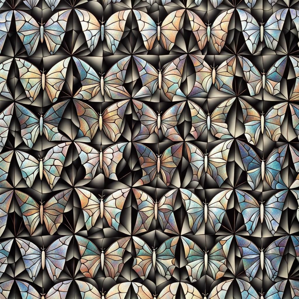 Escher-esque Spiderweb Metamorphosis into Butterflies